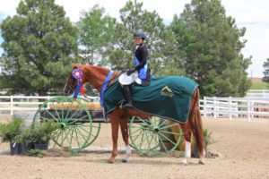 Woman on sorrel horse